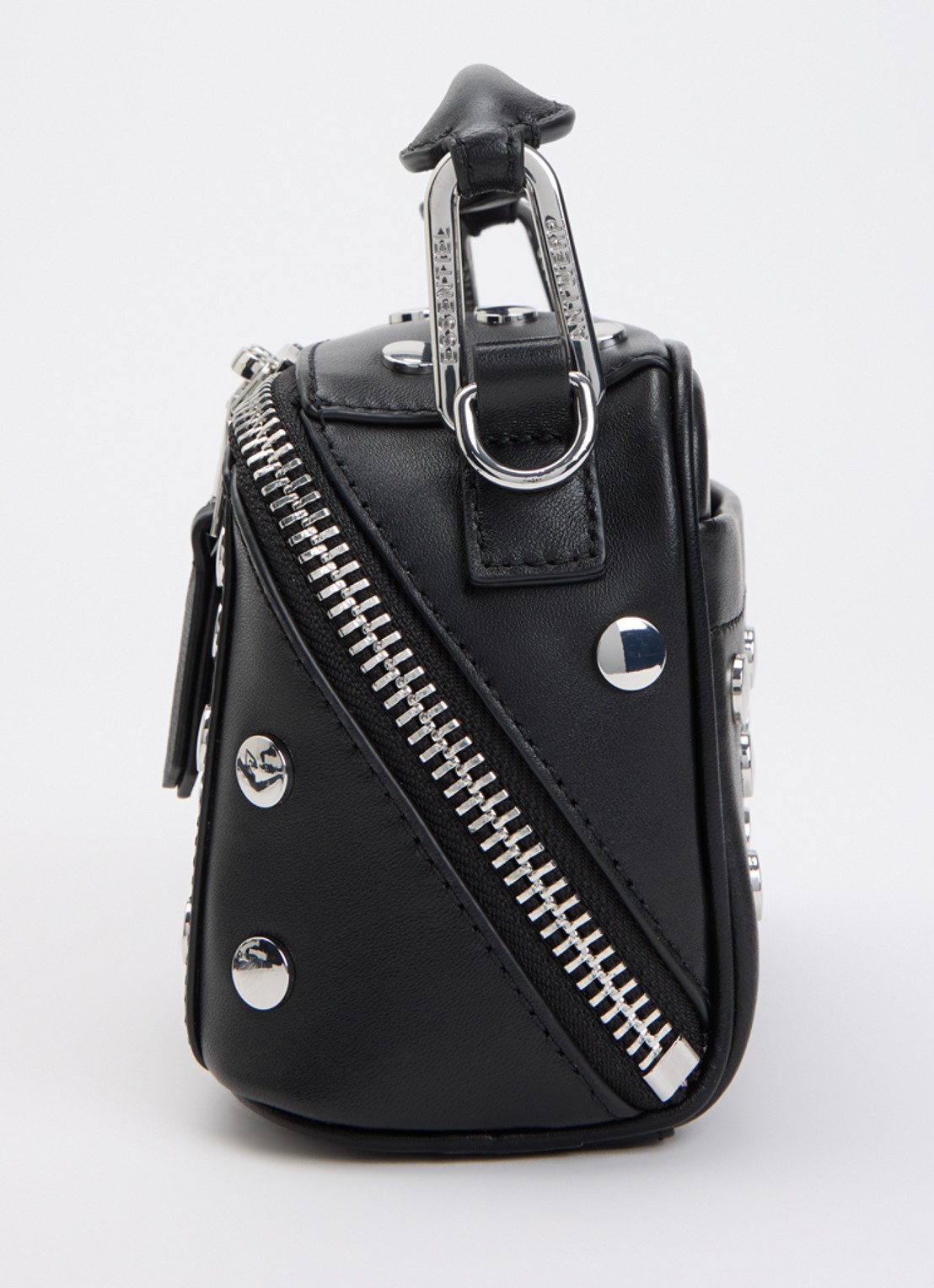 Essentiel Antwerp Jeri Mini handtas van leer met studs en afneembare schouderriem - detail 3 zwart