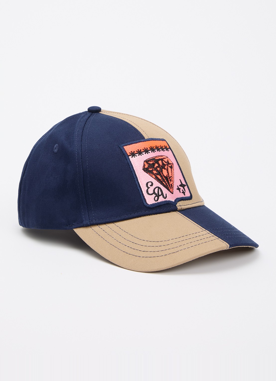 Essentiel Antwerp Jerri pet met borduring - voorkant 2 blauw