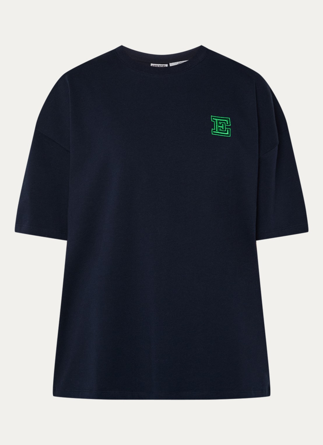 Essentiel Antwerp Jetna T-shirt met logo - voorkant 2 blauw