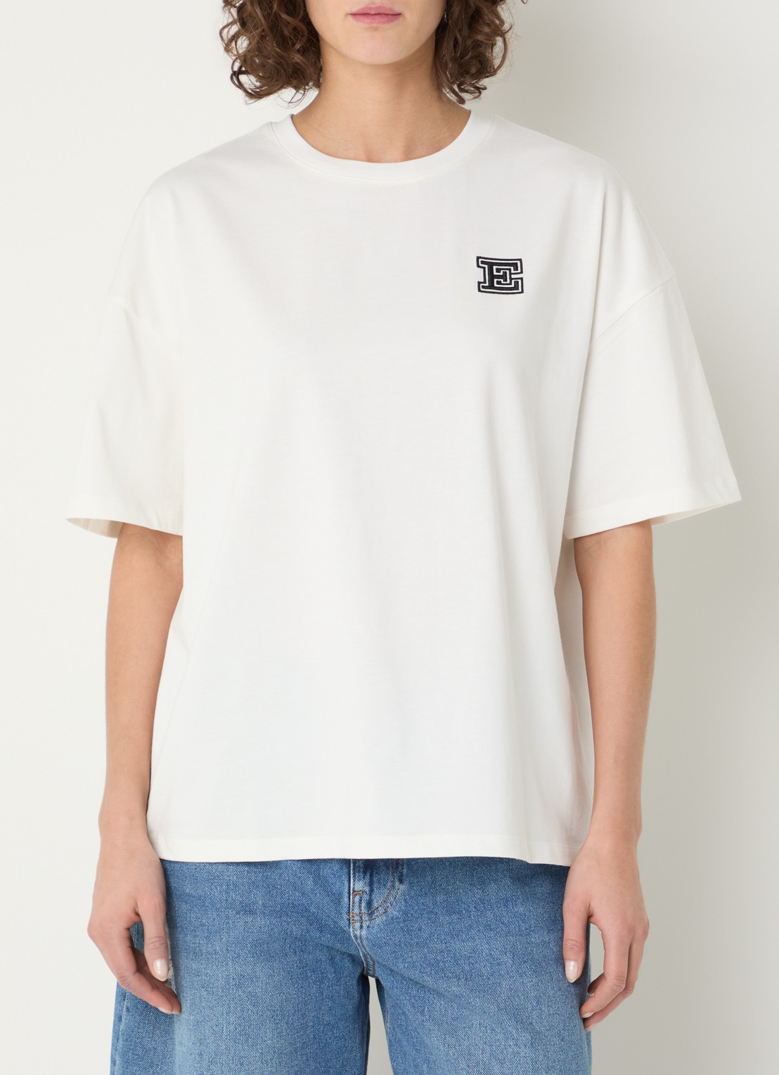 Essentiel Antwerp Jetna T-shirt met logo - detail wit