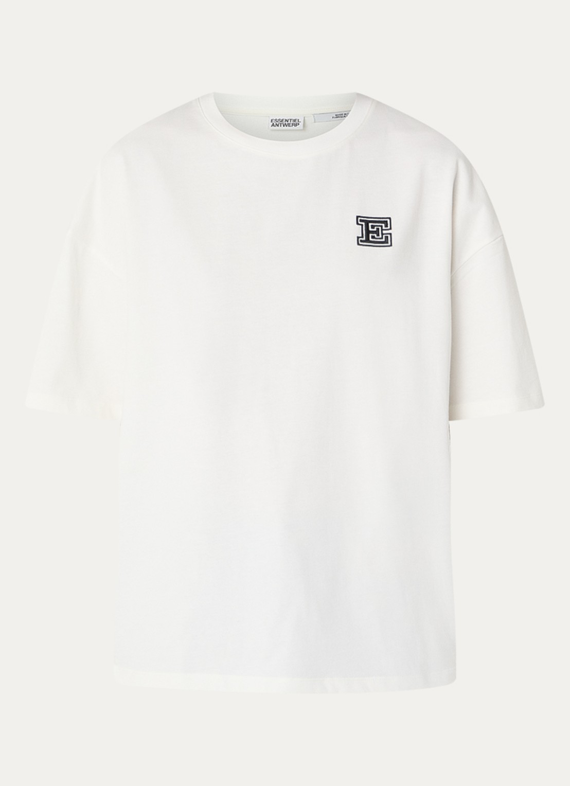 Essentiel Antwerp Jetna T-shirt met logo - voorkant 3 wit