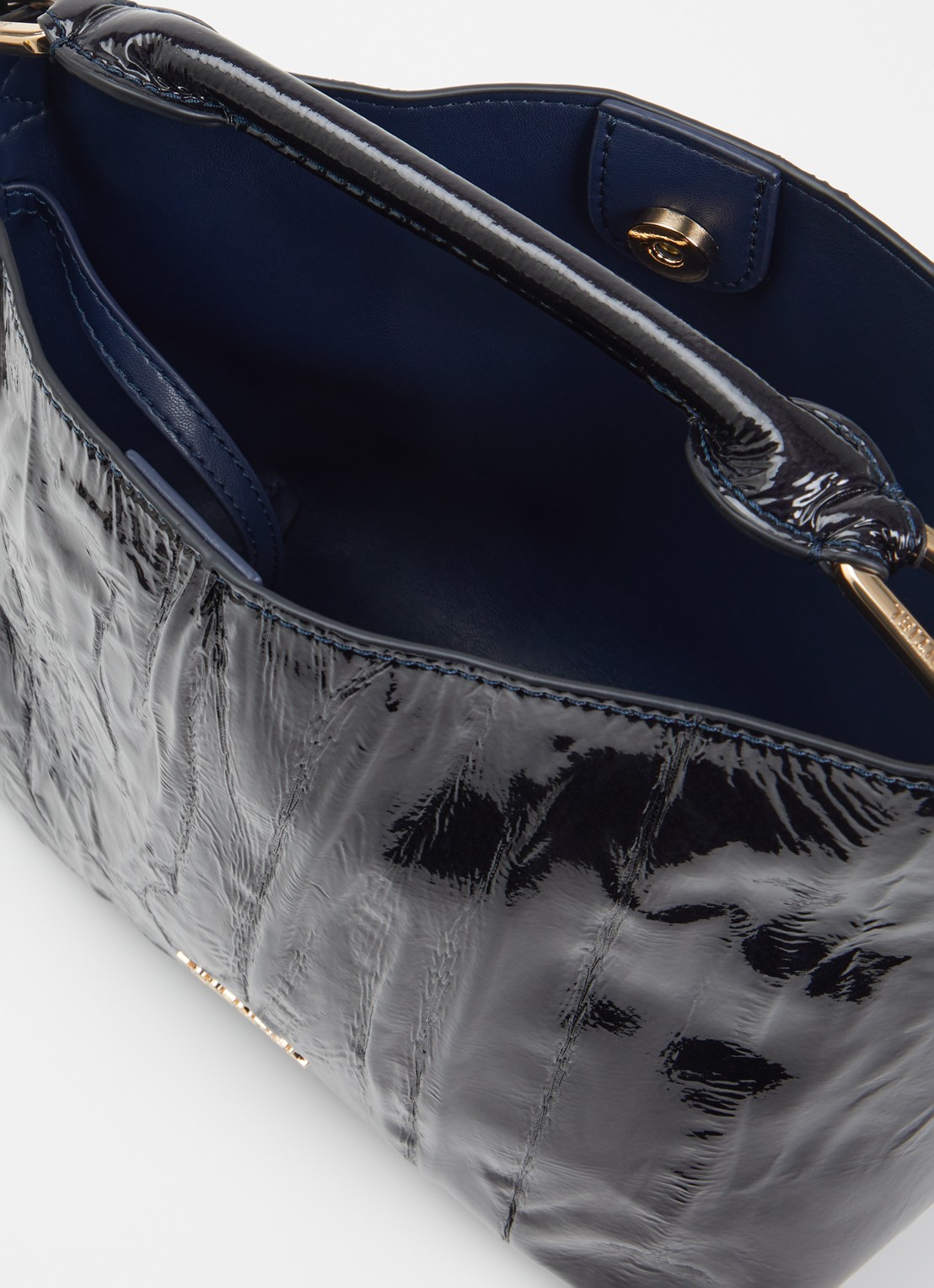 Essentiel Antwerp Jhossi handtas van leer met afneembare schouderriem - detail 3 donkerblauw