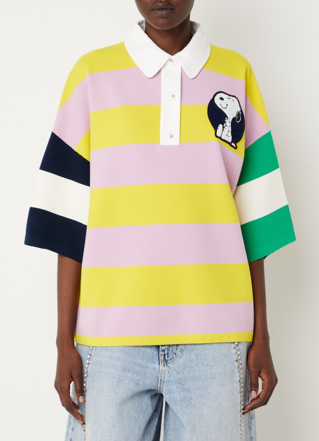 Essentiel Antwerp Jice polo met front- en backprint - achterkant 4 geel