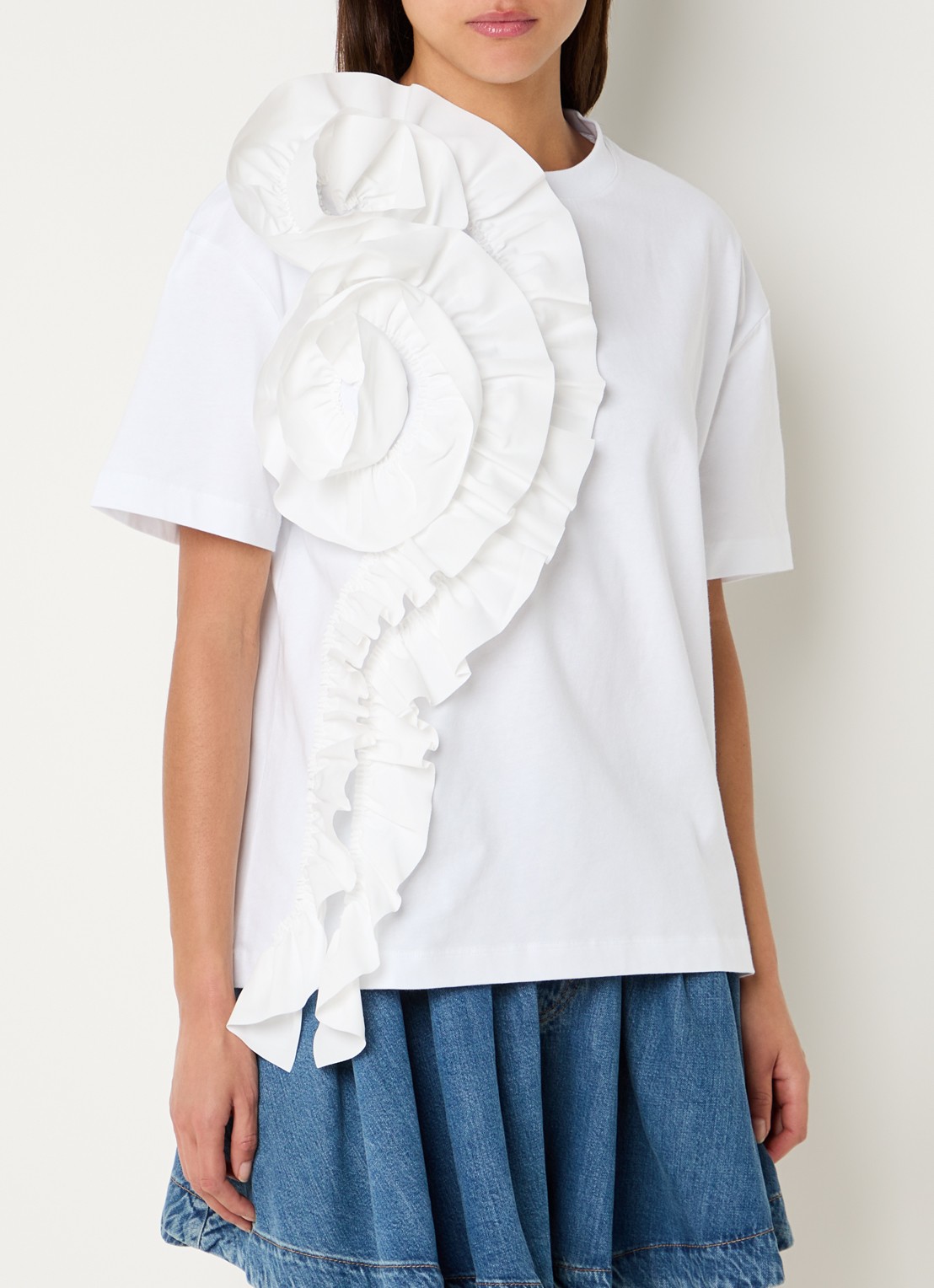 Essentiel Antwerp Jidole T-shirt met applicatie - detail 4 wit