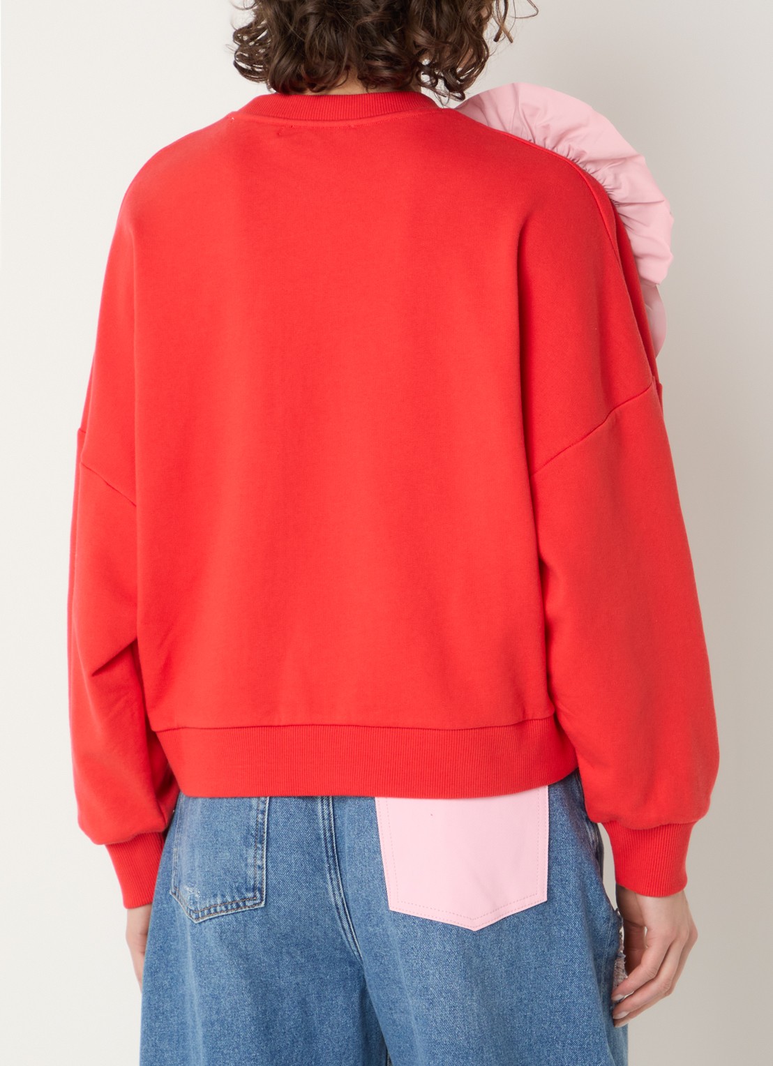 Essentiel Antwerp Jigantum sweater met bloemdetail - achterkant 4 rood