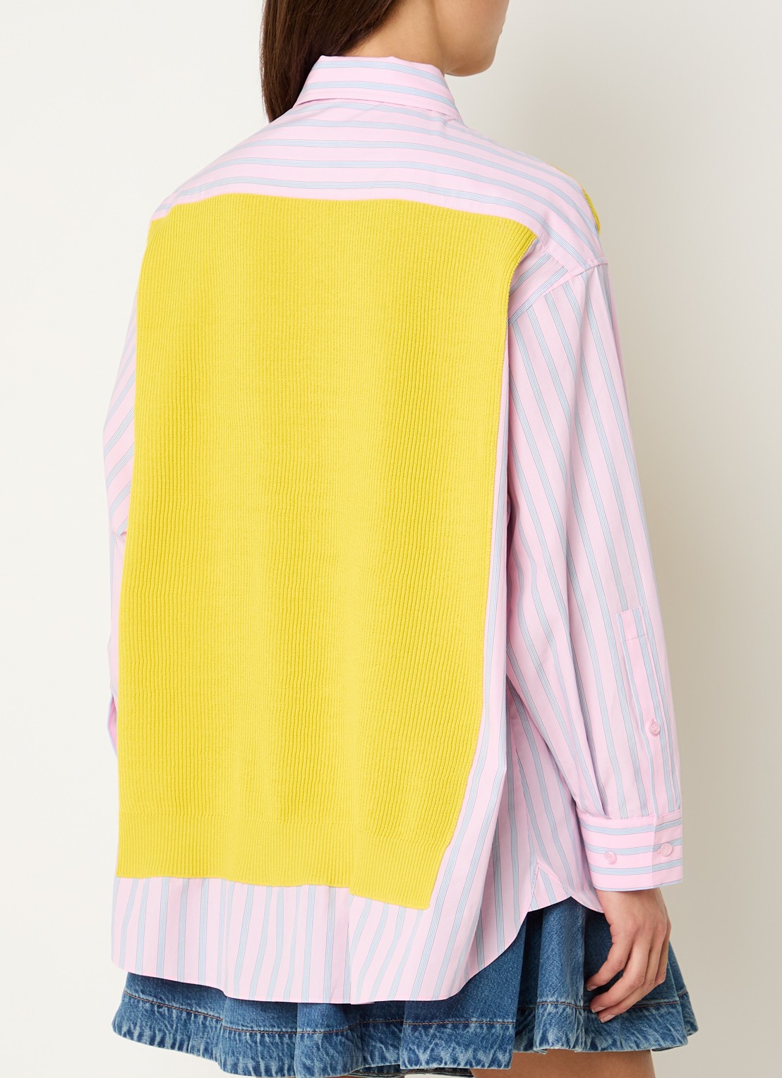Essentiel Antwerp Jit blouse met streepprint - achterkant 3 geel