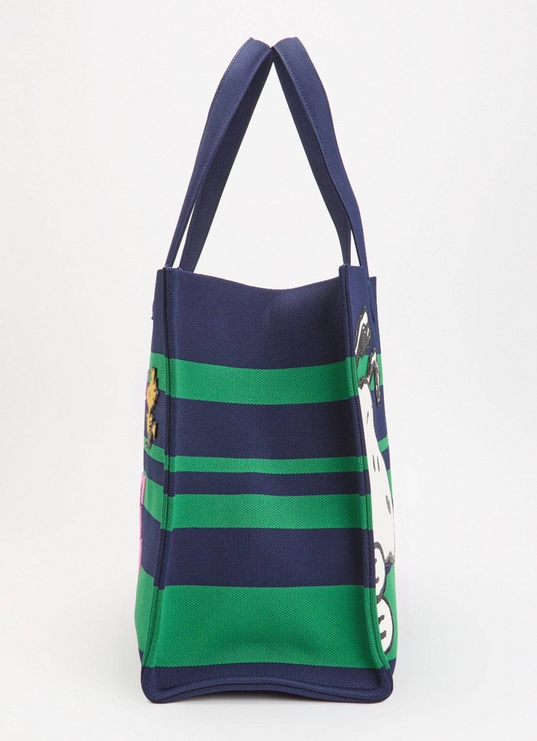 Essentiel Antwerp Jobba shopper met streepprint en borduring - detail 3 donkerblauw