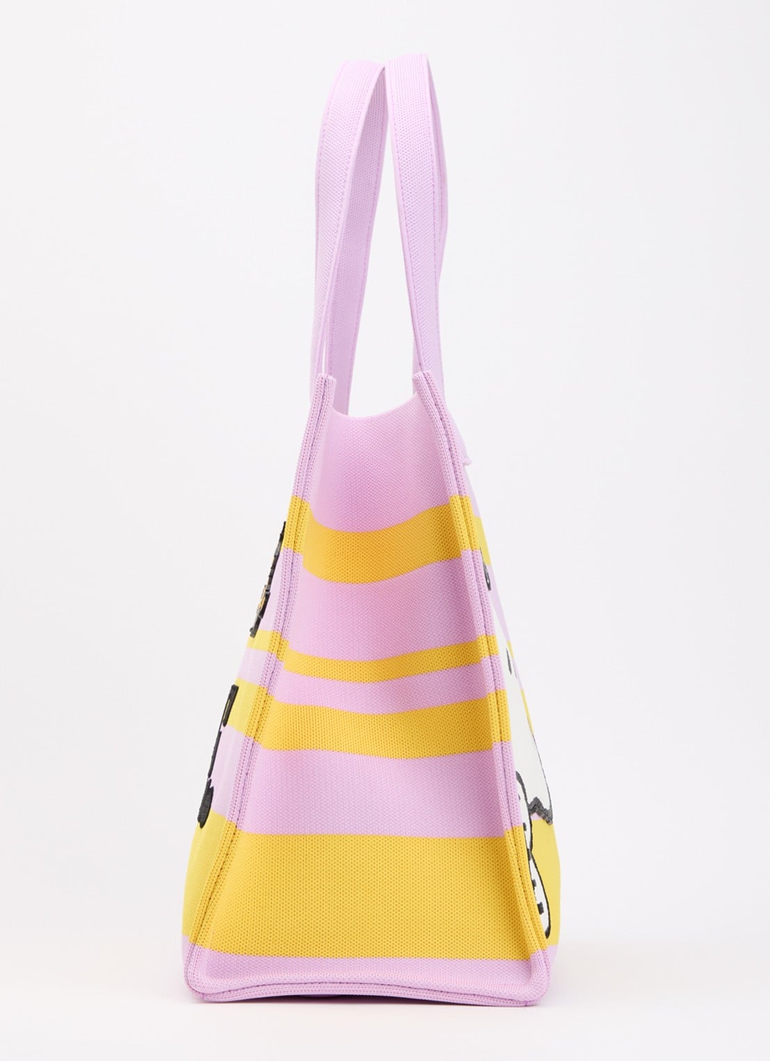Essentiel Antwerp Jobba shopper met streepprint en borduring - detail 3 lila