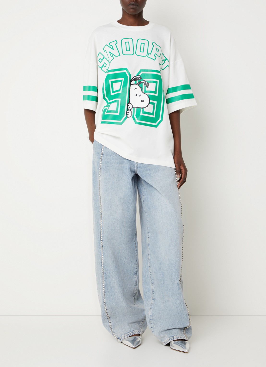 Essentiel Antwerp Joopio T-shirt met front- en backprint - voorkant 4 wit