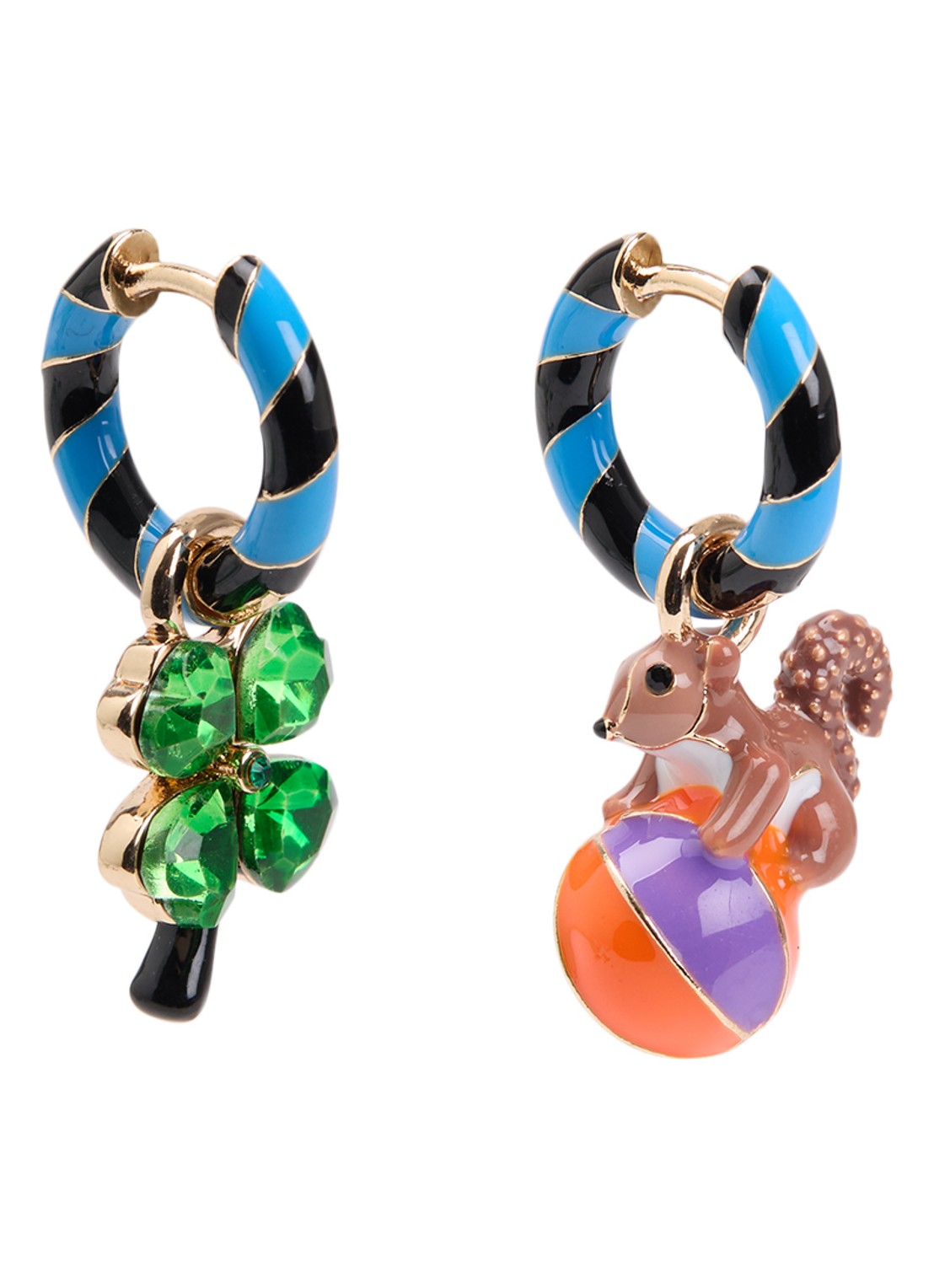 Essentiel Antwerp Jover oorringen met hanger - voorkant 2 blauw