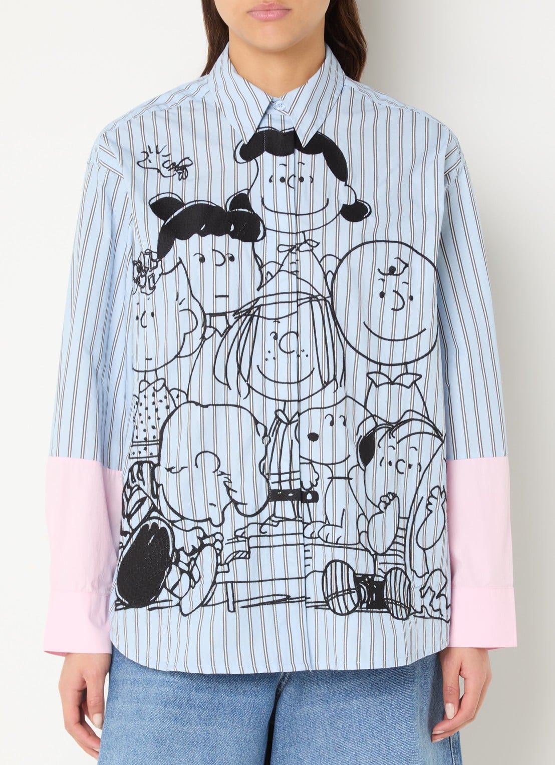 Essentiel Antwerp Jown blouse met print - detail blauw