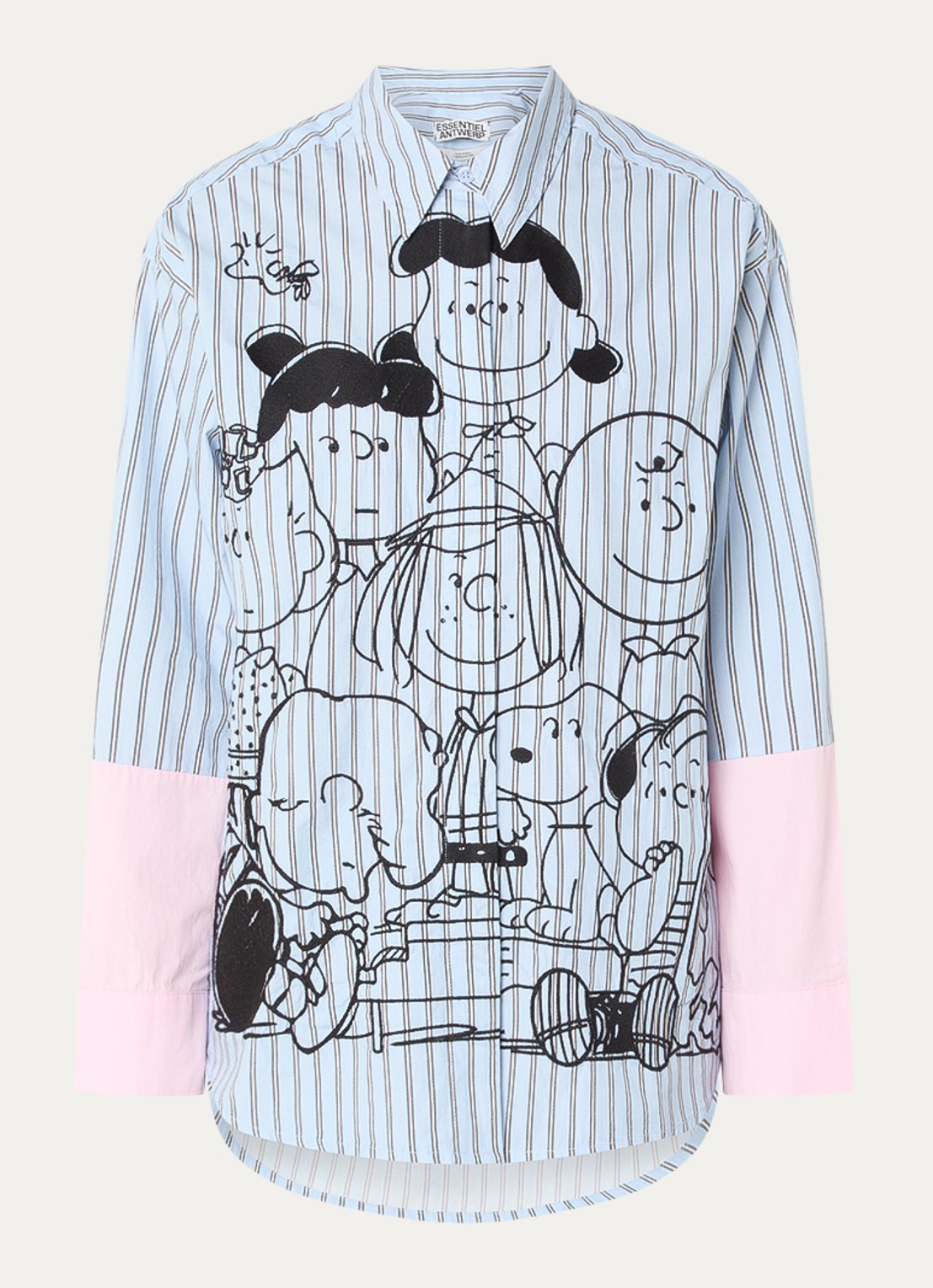 Essentiel Antwerp Jown blouse met print - voorkant 2 blauw