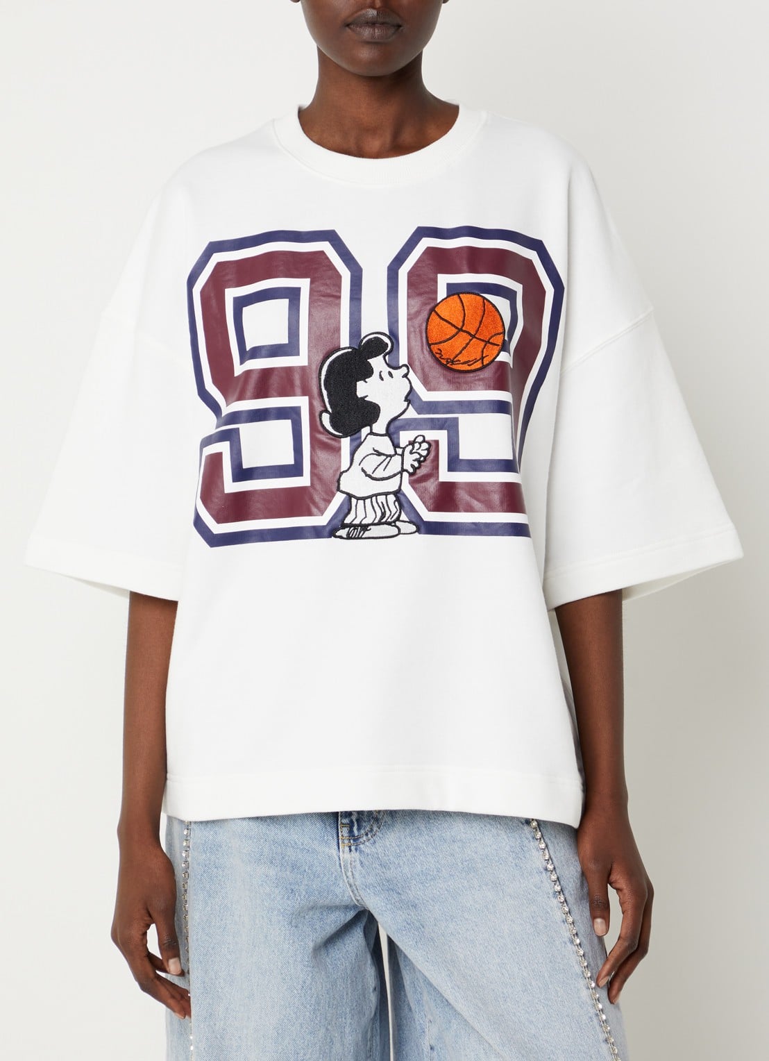 Essentiel Antwerp Jumpi sweater met front- en backprint - achterkant 3 wit