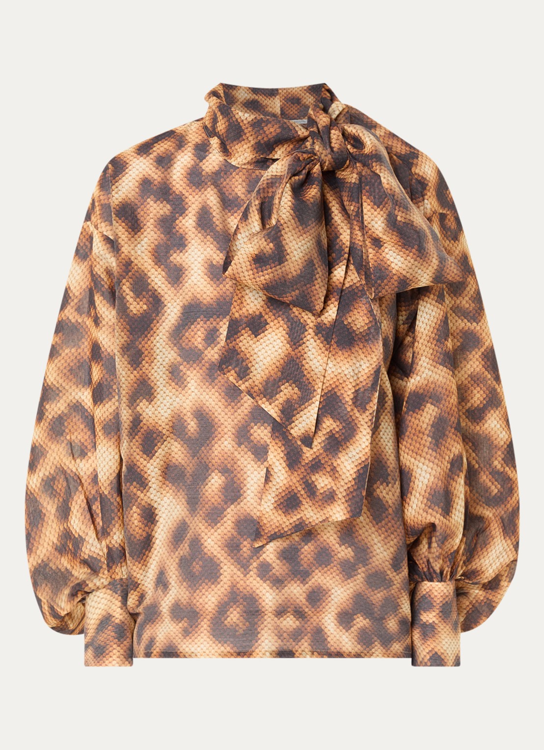 Essentiel Antwerp Karismatic top met sjaalkraag - voorkant bruin