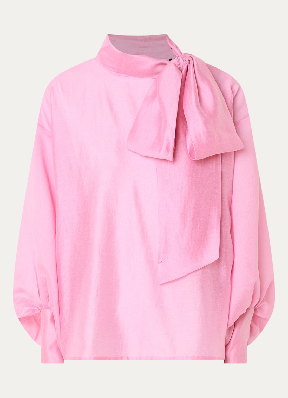 Essentiel Antwerp Karismatic top met sjaalkraag - voorkant roze