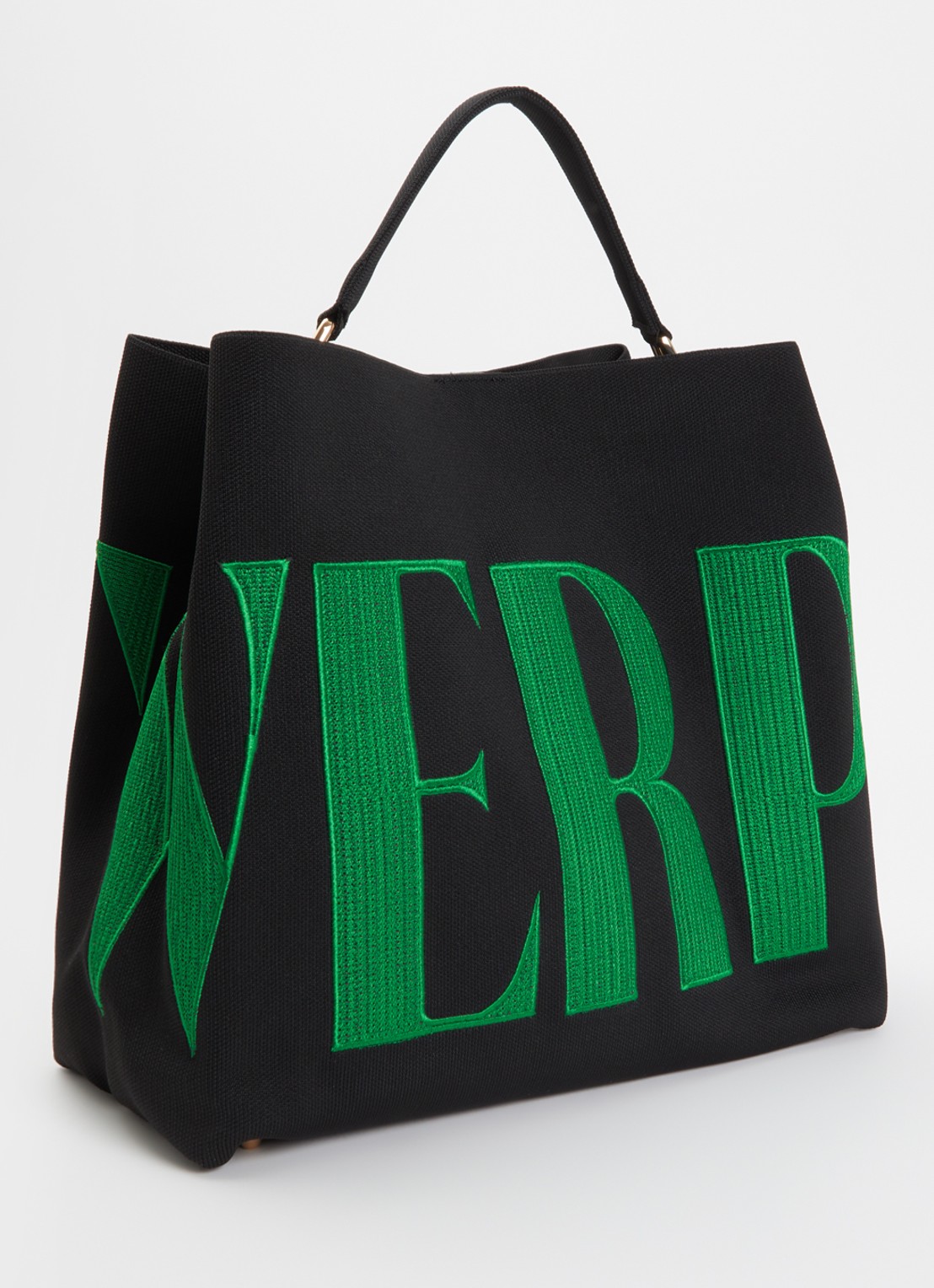 Essentiel Antwerp Karoll shopper met logoborduring en afneembare schouderriem - achterkant 4 zwart