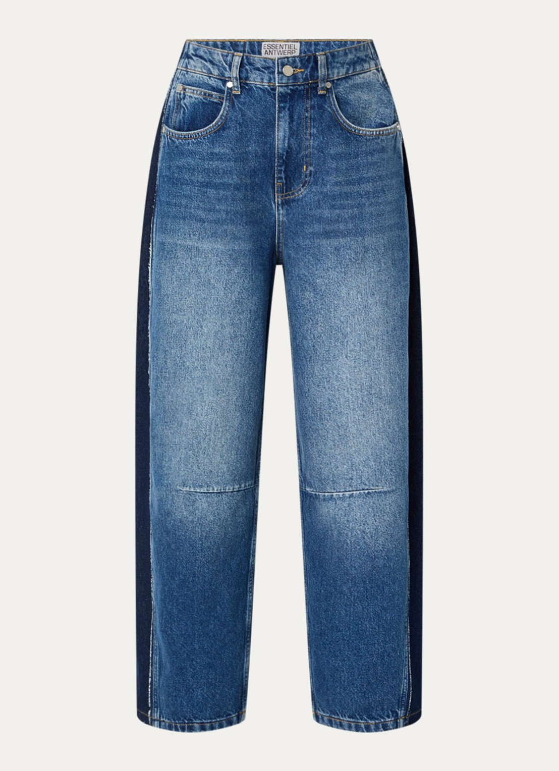 Essentiel Antwerp Kashba high waist balloon fit jeans met medium wassing - voorkant 4 indigo