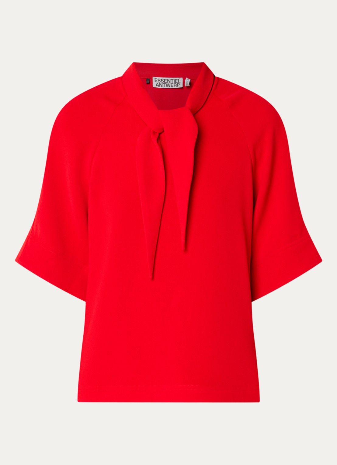 Essentiel Antwerp Kassie tuniek met sjaalkraag - voorkant 3 rood