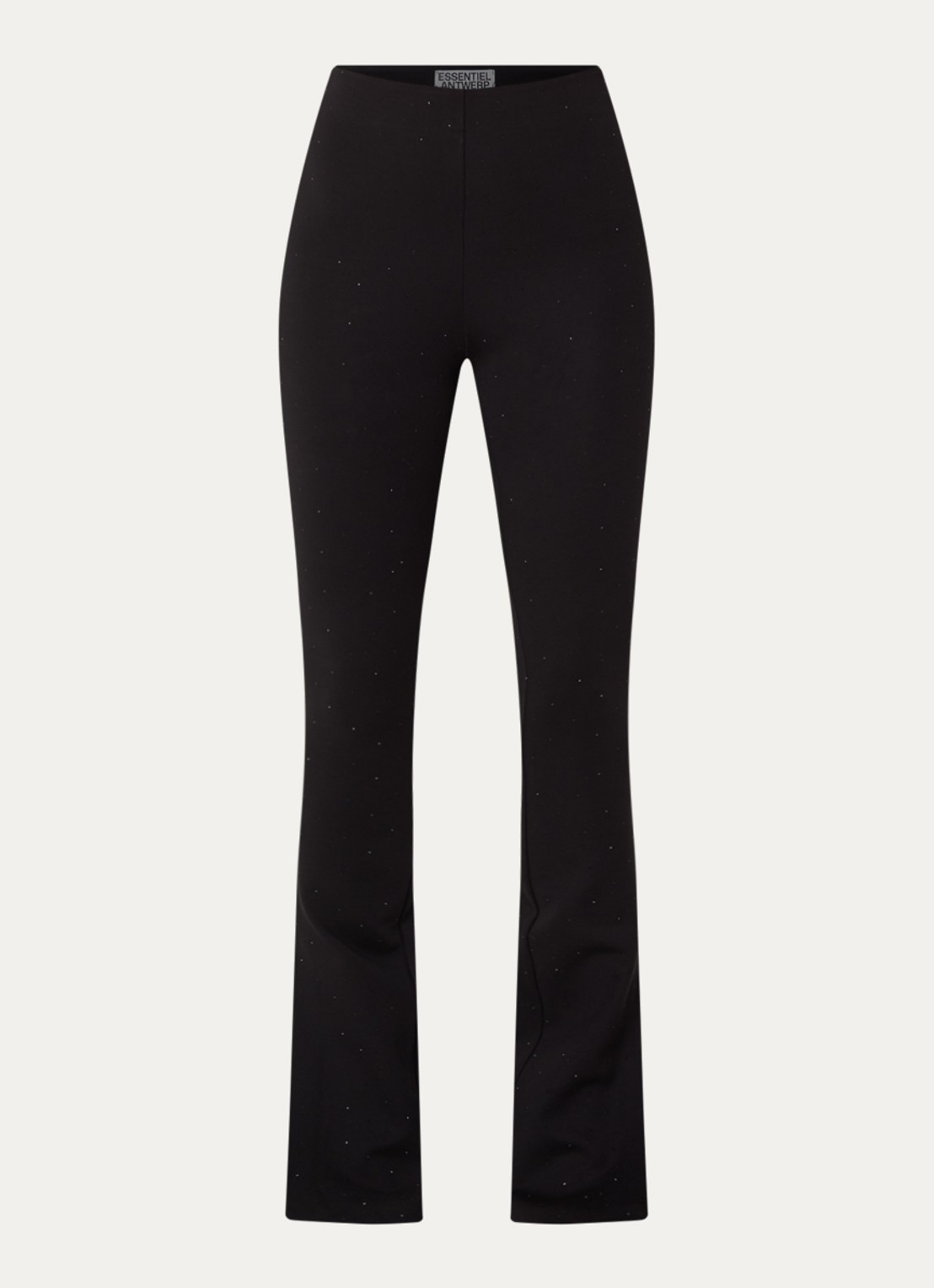 Essentiel Antwerp Kastar high waist flared broek met pailletten - voorkant 3 zwart