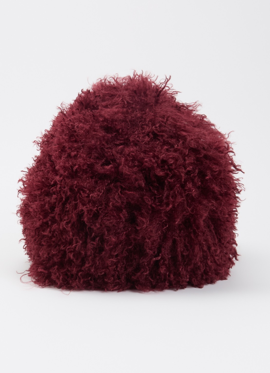 Essentiel Antwerp Katerin clutch van imitatiebont met afneembare schouderriem - detail 4 donkerrood