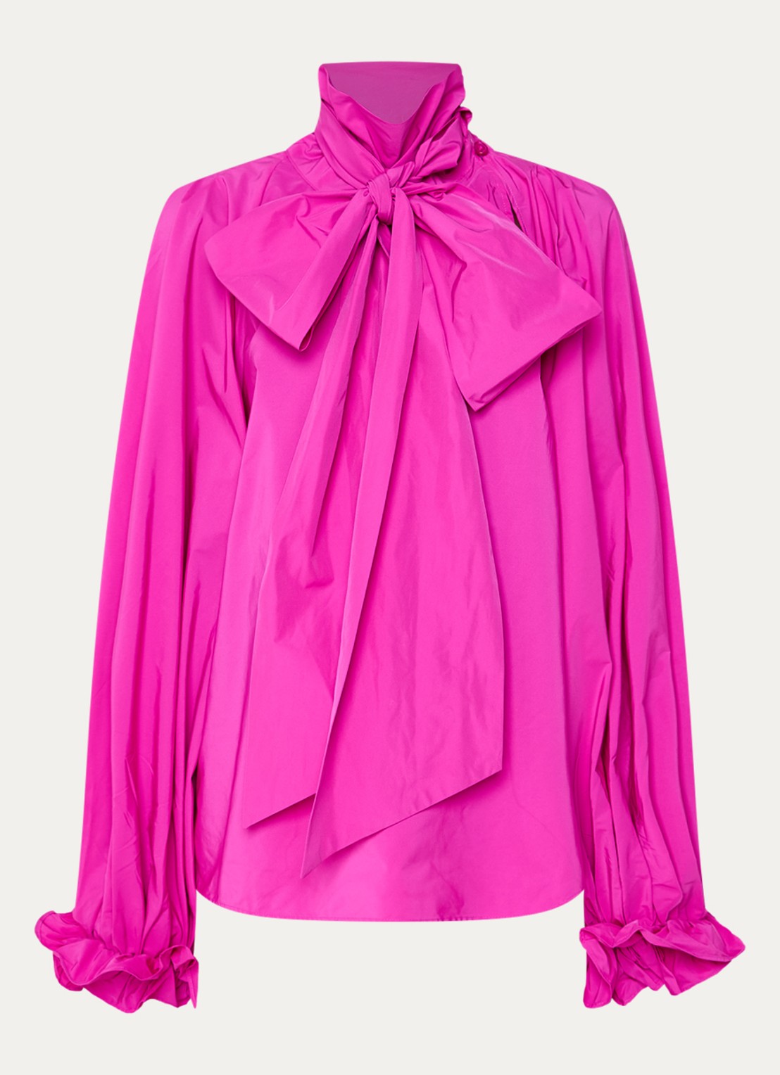 Essentiel Antwerp Kelly blouse met sjaalkraag  - voorkant 3 fuchsia