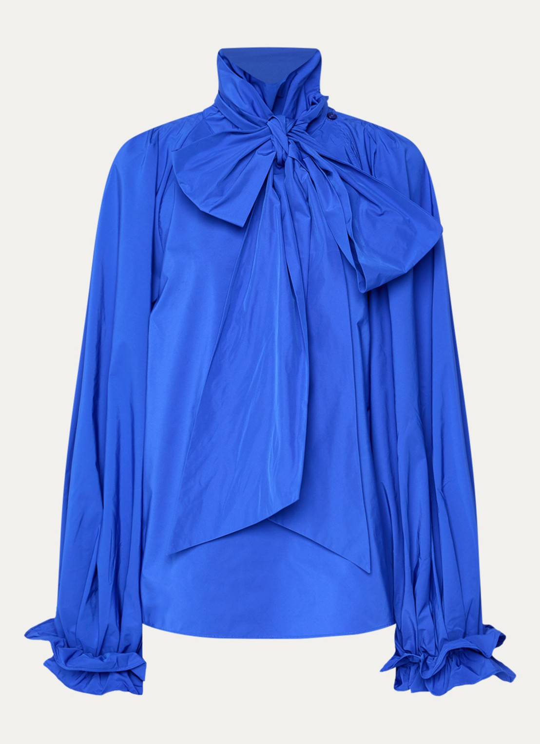 Essentiel Antwerp Kelly blouse met sjaalkraag  - voorkant kobaltblauw