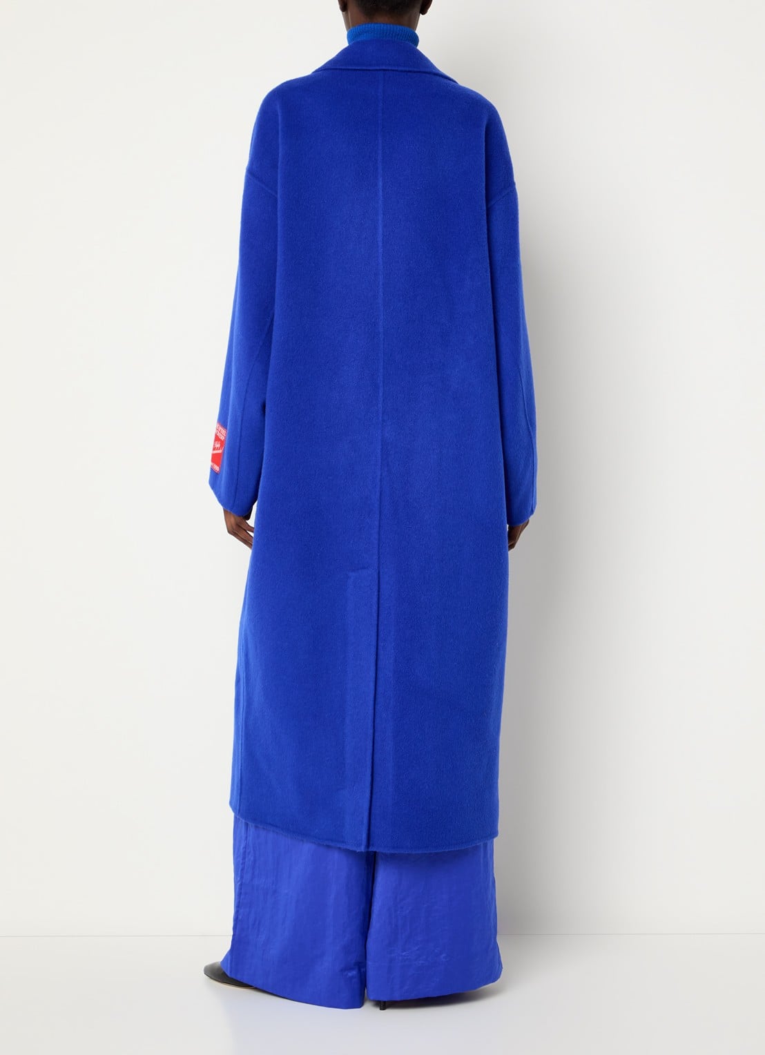 Essentiel Antwerp Kelp oversized mantel van wol met steekzakken - achterkant 2 kobaltblauw