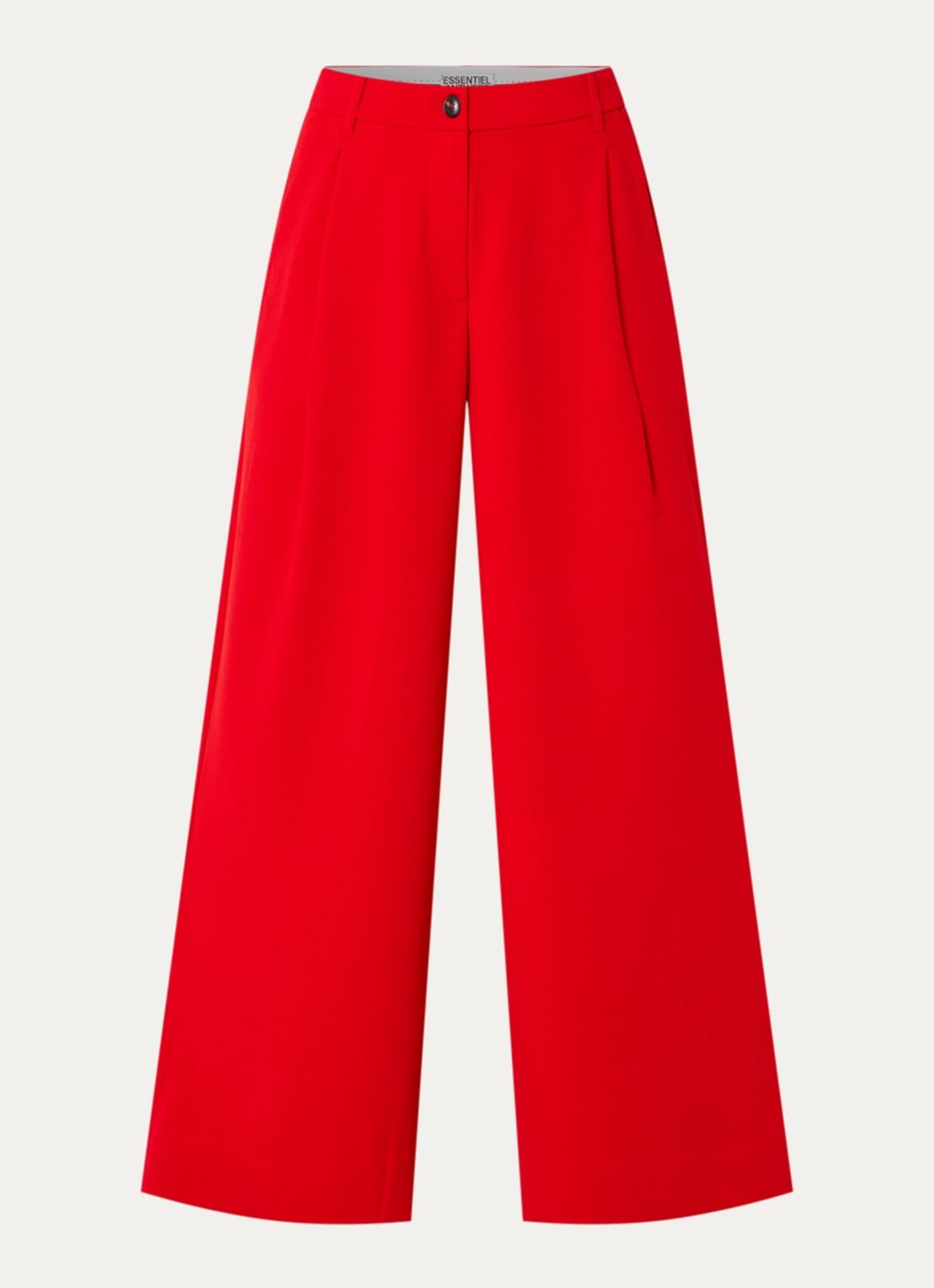 Essentiel Antwerp Kelsea high waist wide fit pantalon met steekzakken - voorkant 3 rood