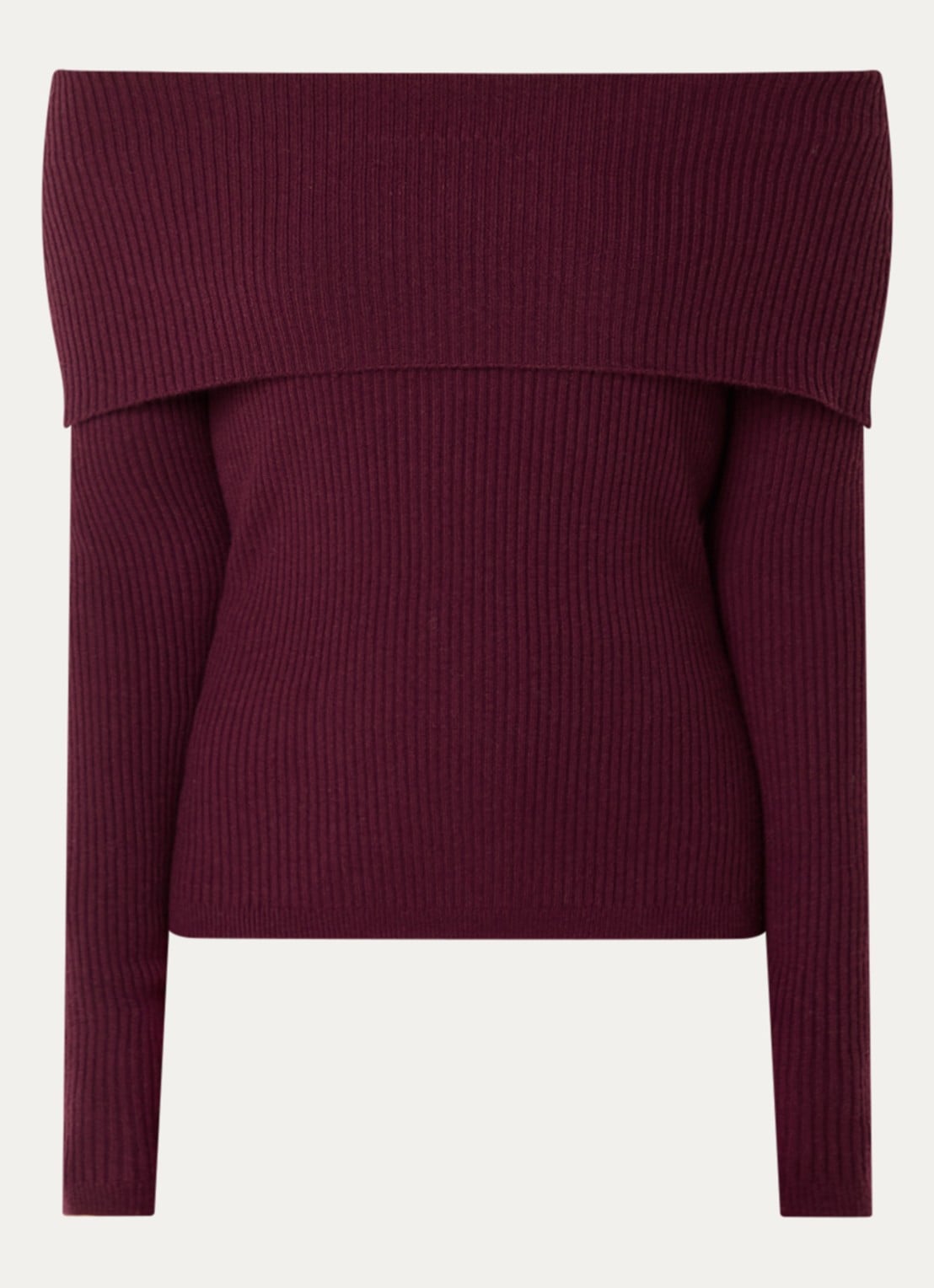 Essentiel Antwerp Killy off shoulder top in wolblend - voorkant aubergine