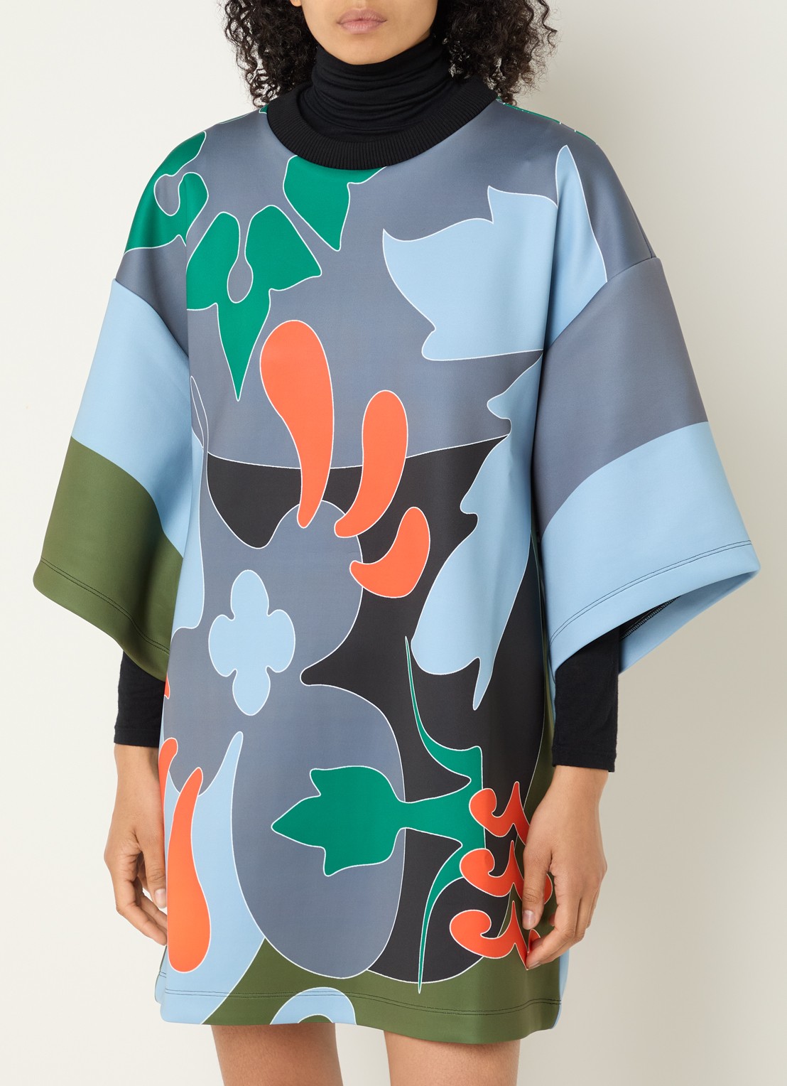 Essentiel Antwerp Klassic mini T-shirt jurk met print - detail 4 grijs