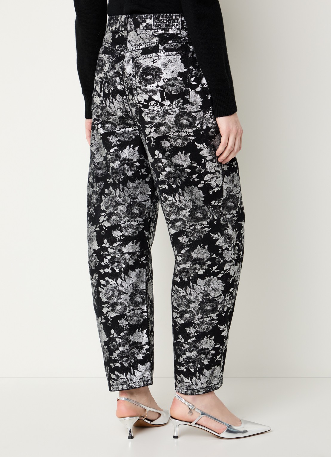 Essentiel Antwerp Ko jeans met print en steekzakken - achterkant 5 zwart
