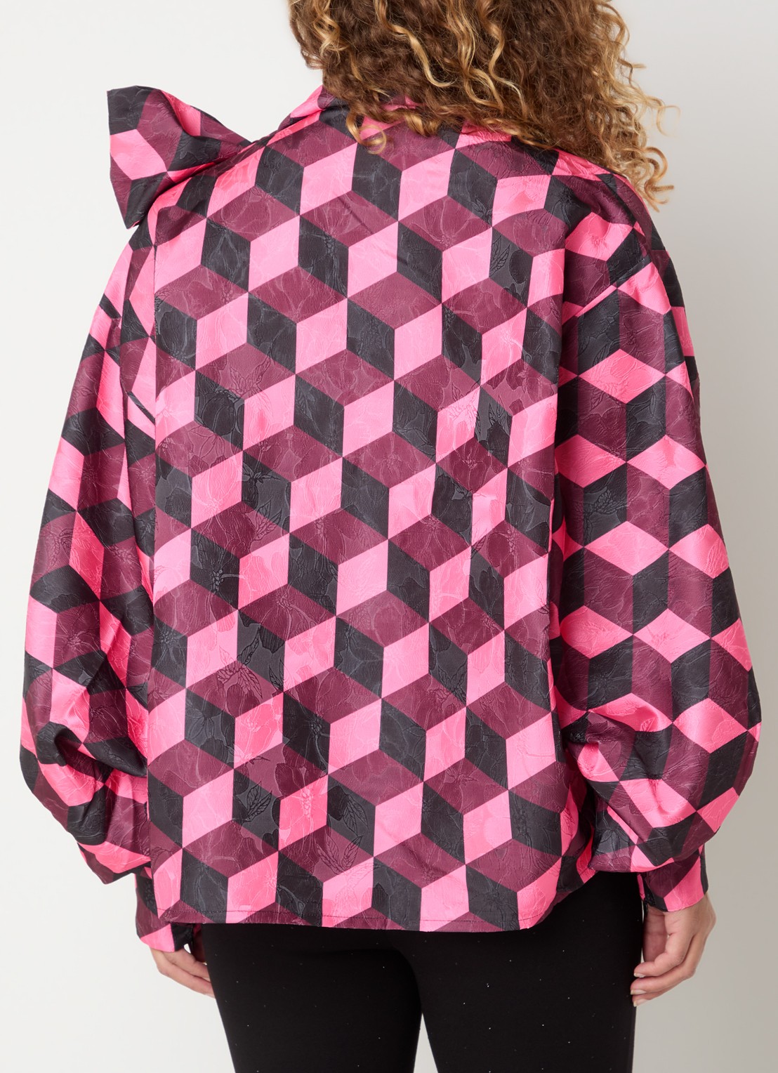 Essentiel Antwerp Komo tuniek met sjaalkraag - achterkant fuchsia