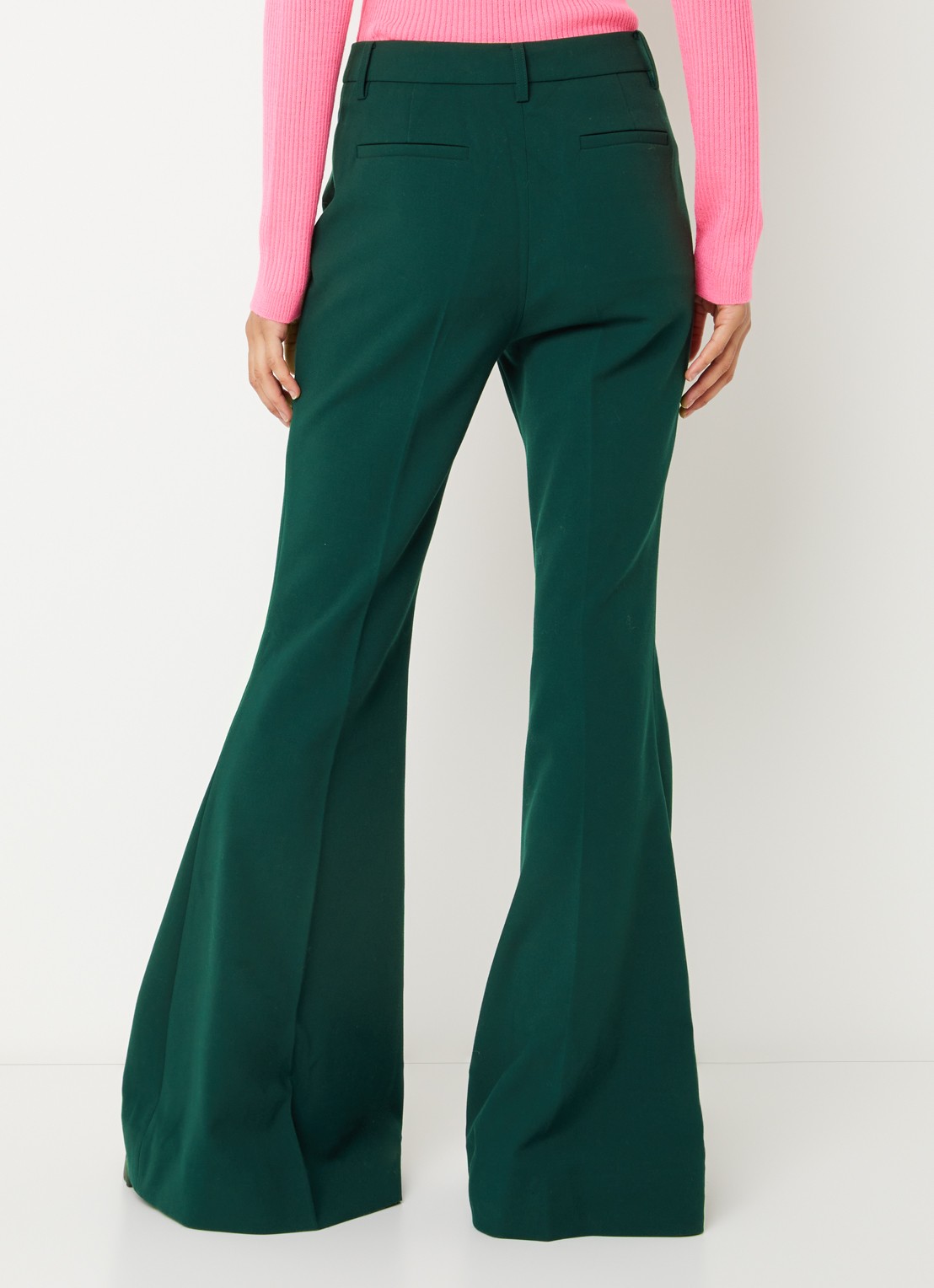 Essentiel Antwerp Konsiderate high waist flared fit broek - achterkant 2 donkergroen