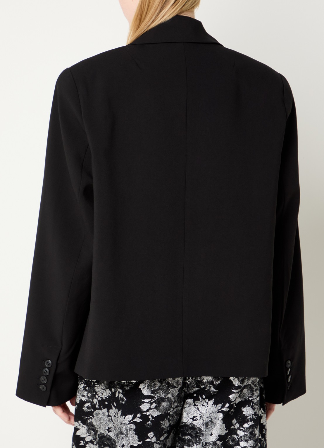 Essentiel Antwerp Kosy blazer met kraag - achterkant 4 zwart