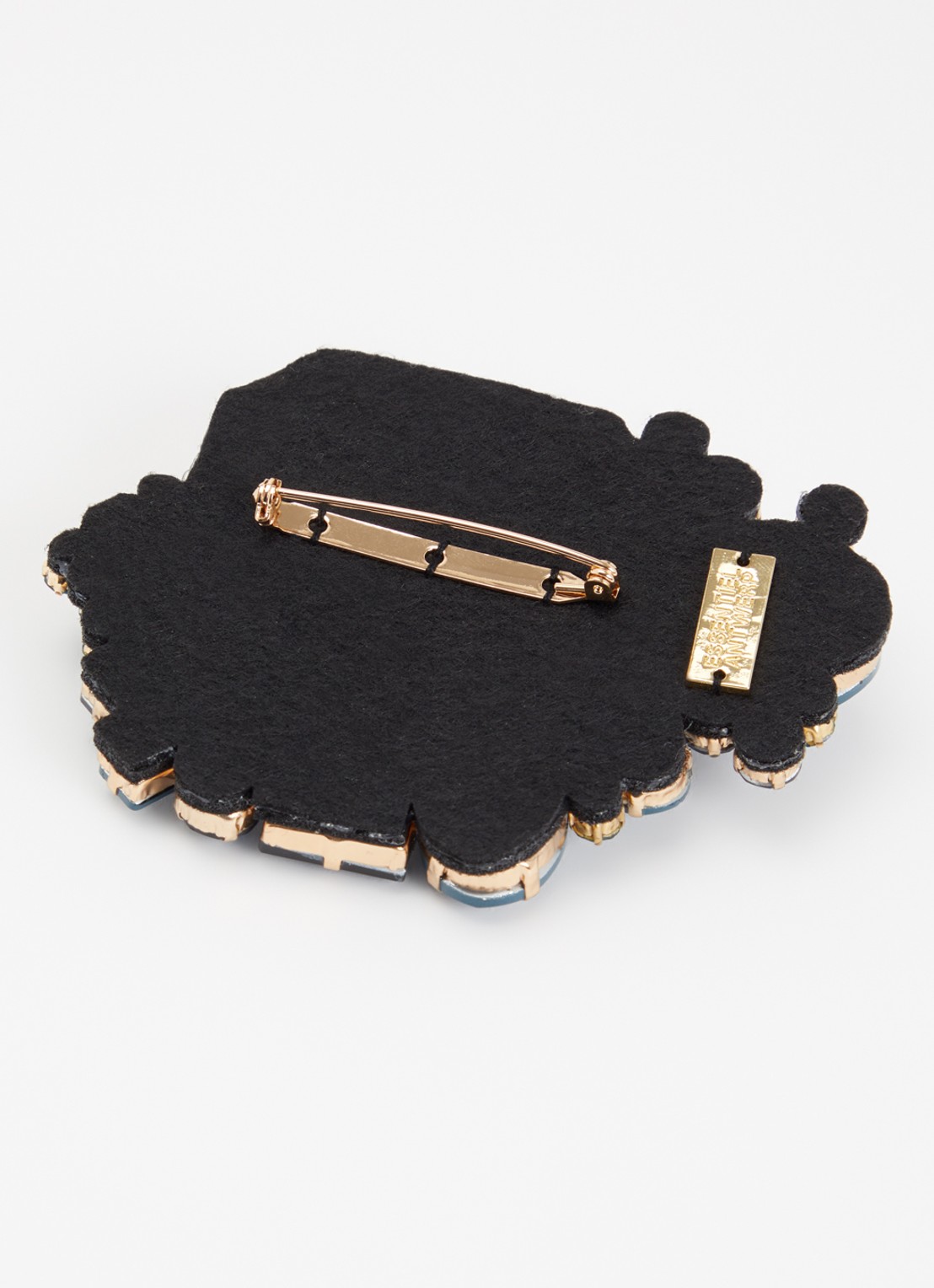 Essentiel Antwerp Kube broche met kristal - detail violet