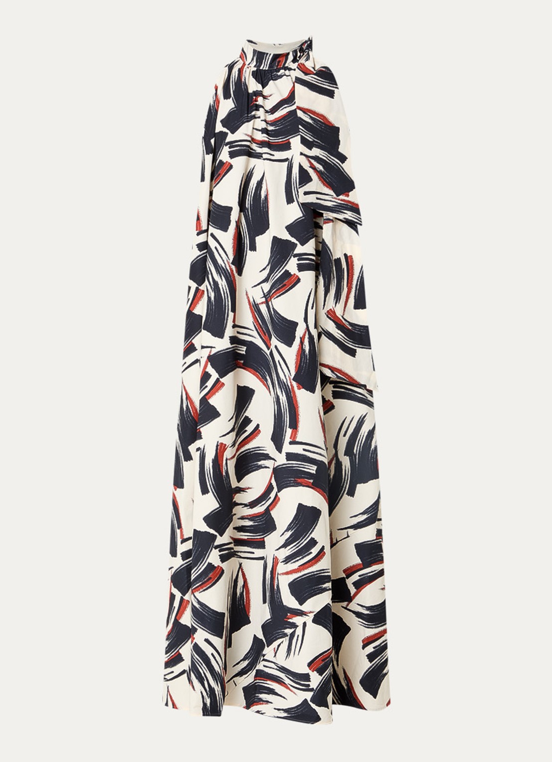 Essentiel Antwerp Maxi jurk met print - voorkant 2 gebroken wit