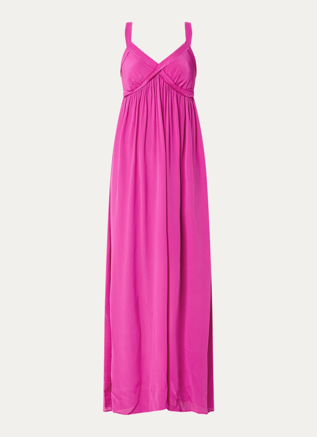 Essentiel Antwerp Maxi jurk met V-hals - voorkant 3 fuchsia