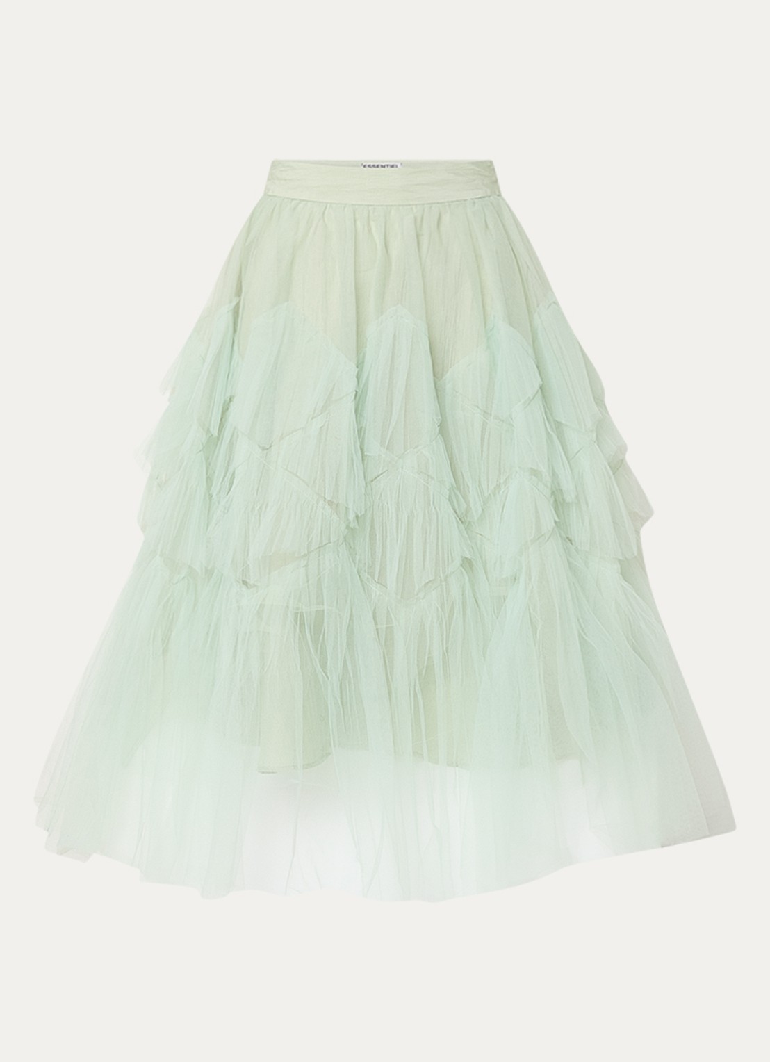 Essentiel Antwerp Midi rok van tule - voorkant 3 lindegroen