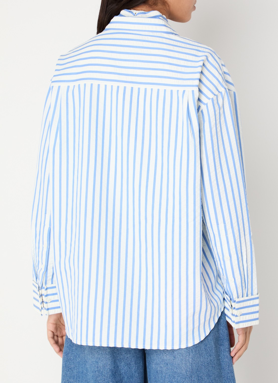 Essentiel Antwerp Set van blouse met mouwloze top 2-delig - achterkant blauw