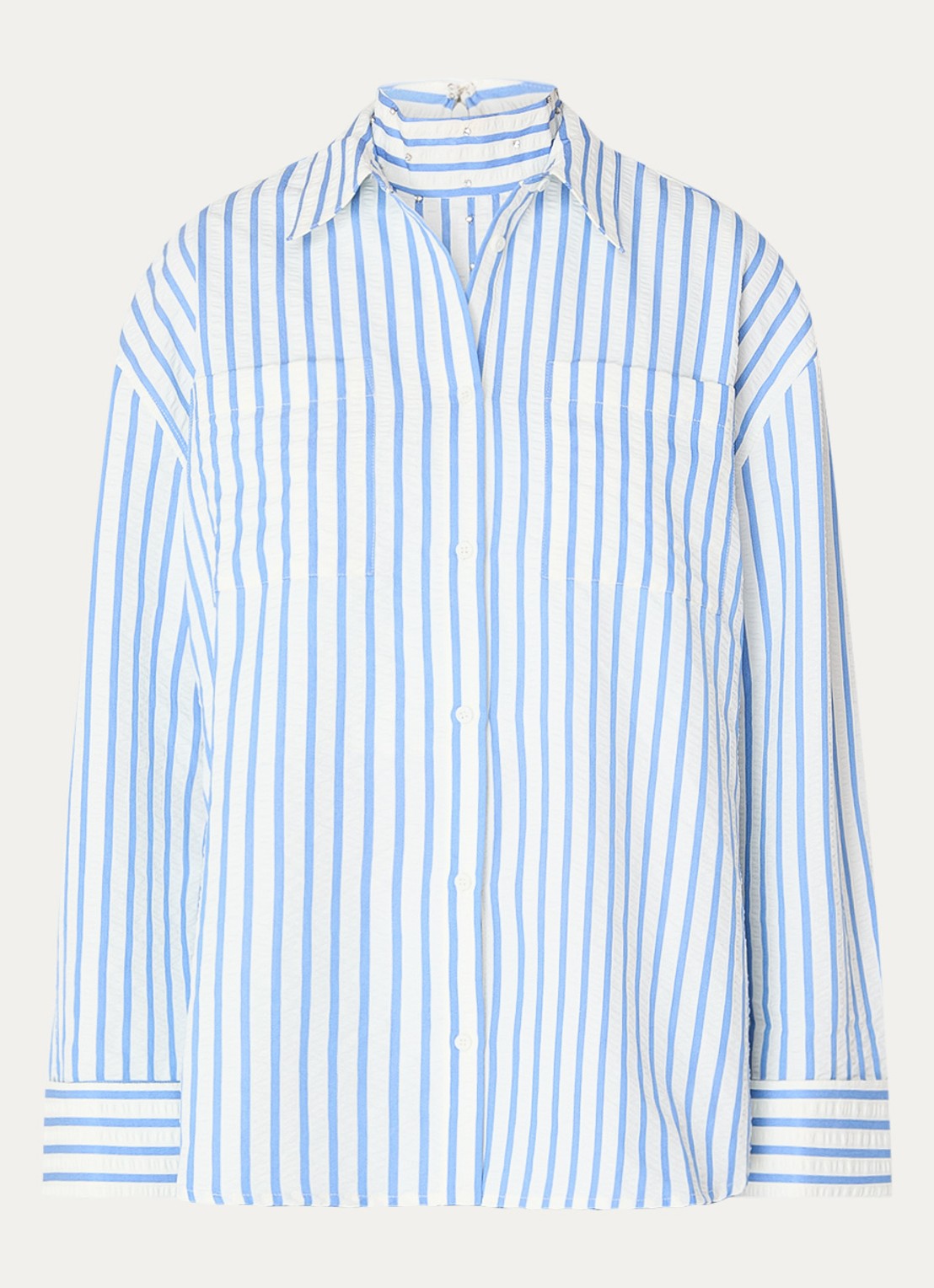 Essentiel Antwerp Set van blouse met mouwloze top 2-delig - voorkant 3 blauw