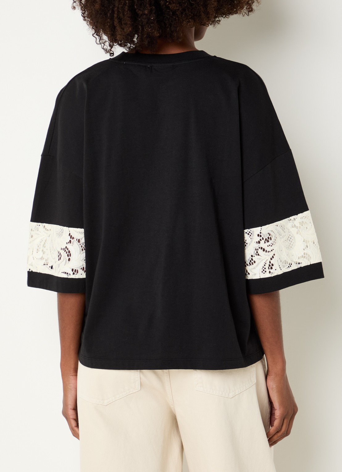 Essentiel Antwerp T-shirt met broderie - achterkant 3 zwart