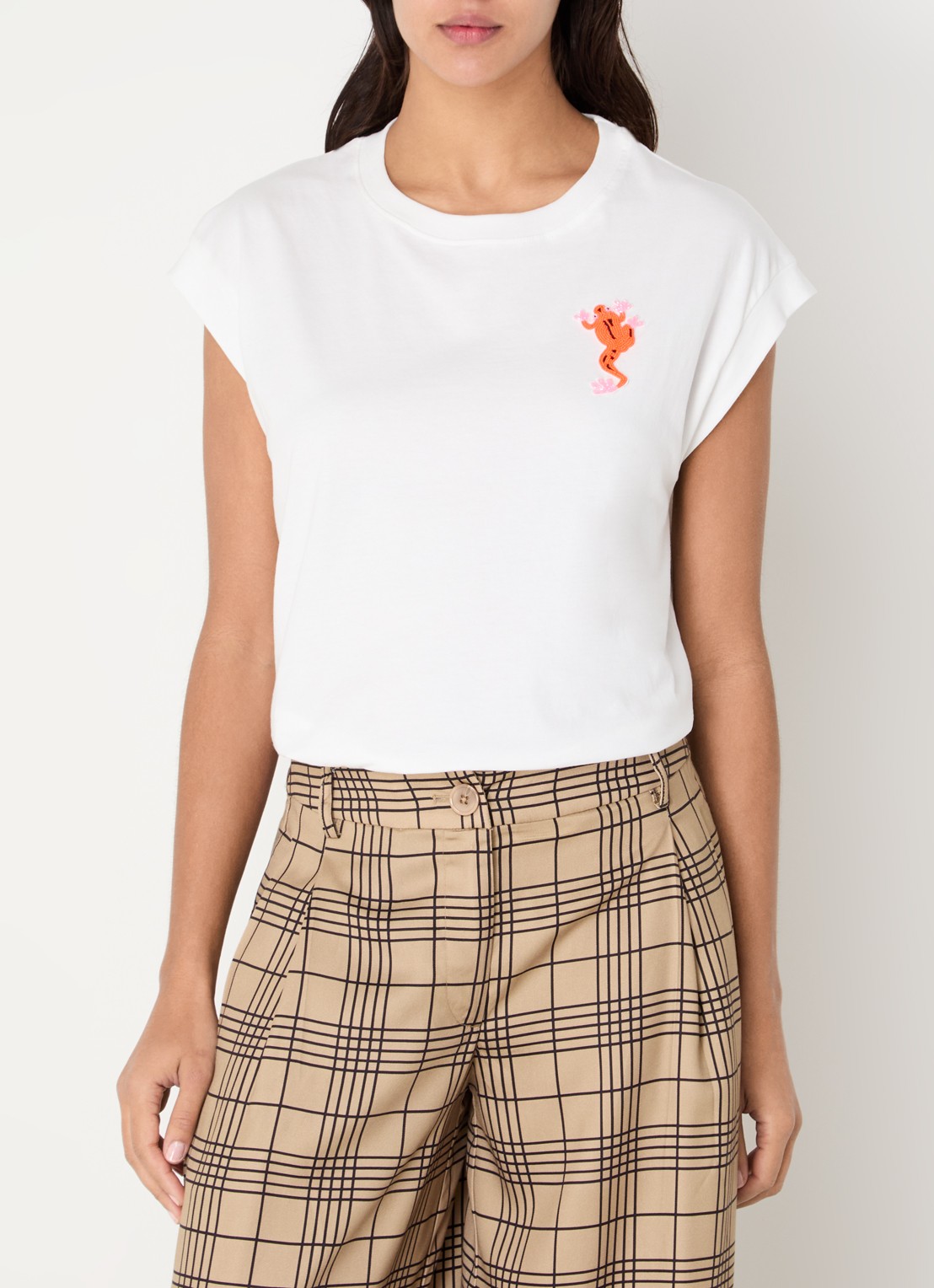 Essentiel Antwerp T-shirt met print - detail 4 wit