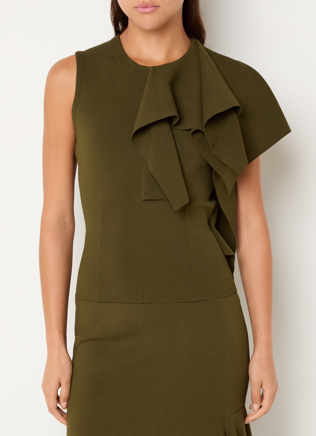 Essentiel Antwerp Top met overslag - detail 3 bronsgroen