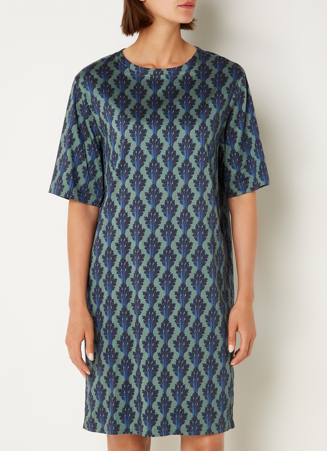 Essenza Caro nachthemd met print  - detail zeegroen