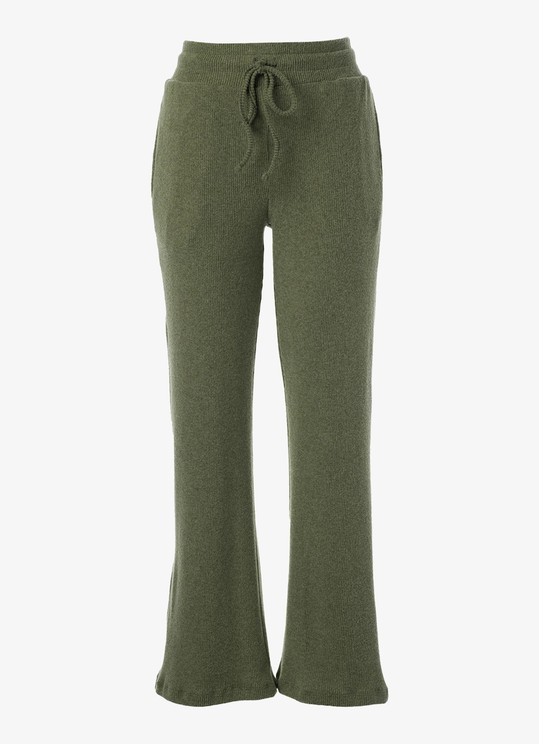 Essenza Dani loungebroek met gemeleerd dessin - voorkant 6 groen