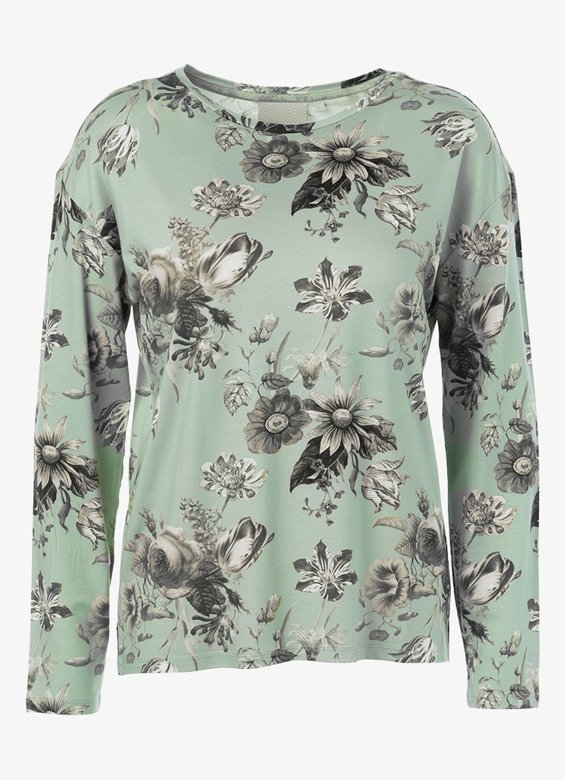 Essenza Denna Florean loungetop met bloemenprint - voorkant 4 groen