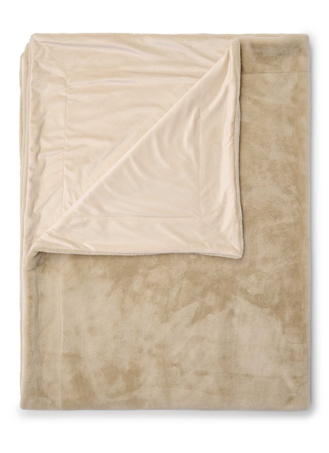 Essenza Furry plaid van imitatiebont 150 x 200 cm - voorkant 2 beige