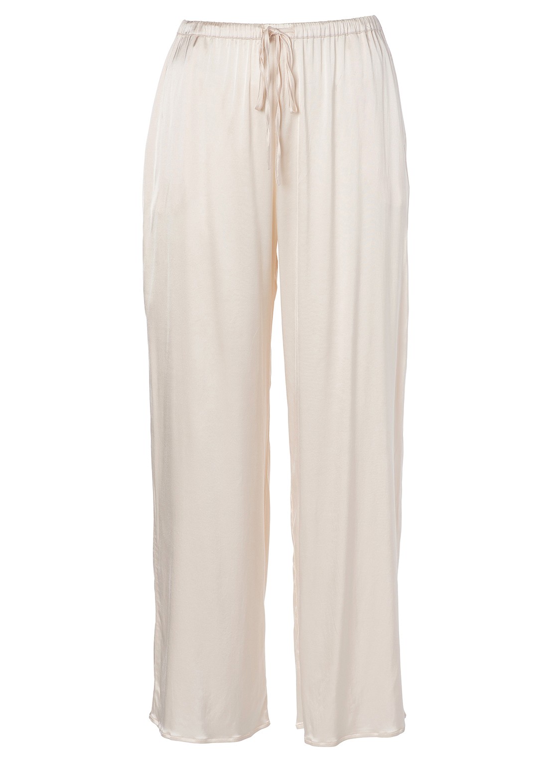 Essenza Ida loungebroek met glanzende finish - voorkant 4 vanillegeel