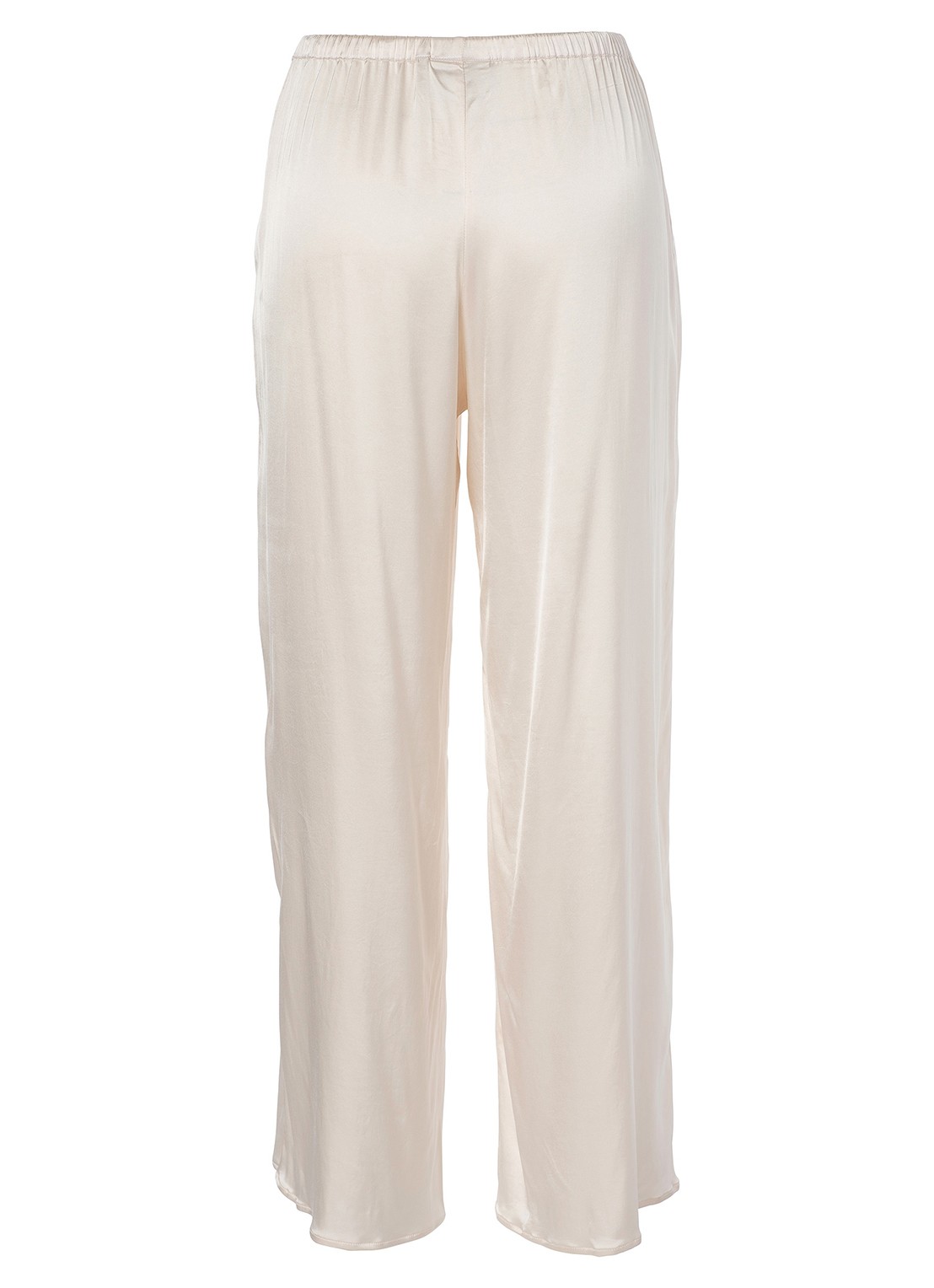 Essenza Ida loungebroek met glanzende finish - voorkant 5 vanillegeel