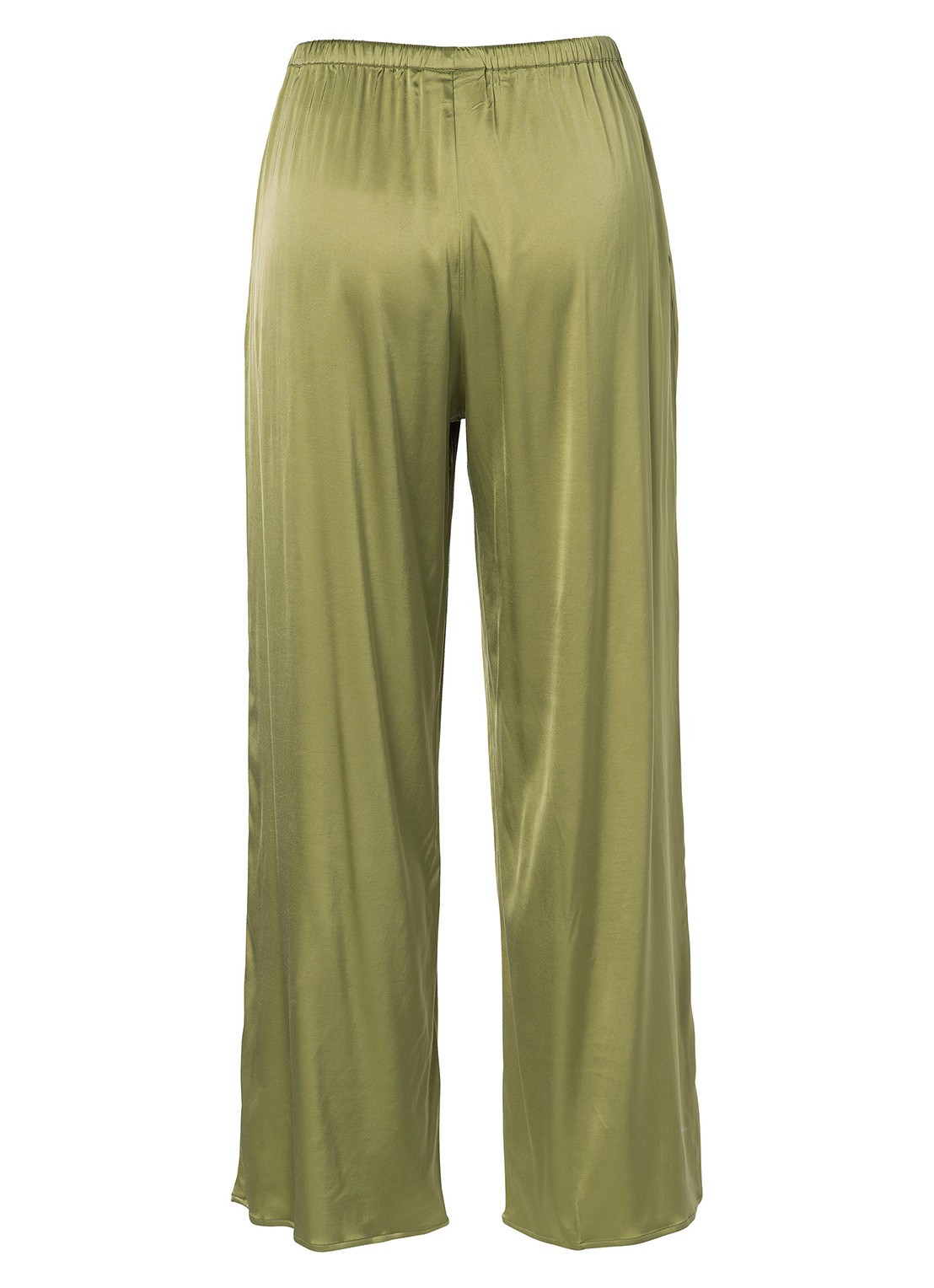 Essenza Ida loungebroek met glanzende finish - voorkant 2 groen